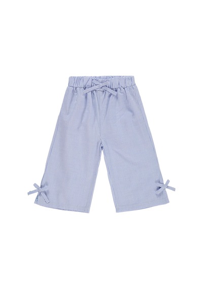 Civil Baby Fiyonk Detaylı Çizgi Empirme 6-18 Ay Pantolon - Pastel Mavi