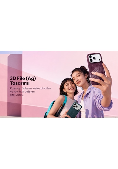 Remax Softweave Series İphone 17 Pro Max Uyumlu Mıknatıslı Örgü Desen Nefes Alan Tpu Kılıf Rmc-7 - Siyah