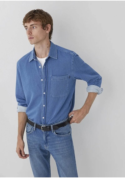 Mavi Cepli Denim Regular Fit İndigo Erkek Gömlek 0212085-18790 Indigo