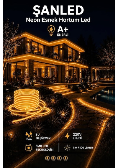Tr Neon Esnek Hortum Şerit Led Beyaz,gün Işığı,kırmızı, Yeşil,mavi,amber Rengi + 220v Fiş/1,2,3,4,5,10,15,20,25, Genel 56340322