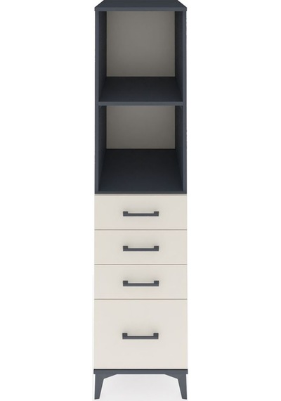 Kronos Dolap 2 Raflı 4 Çekmeceli 44x59x182 Antrasit-aytaşı Antrasit
