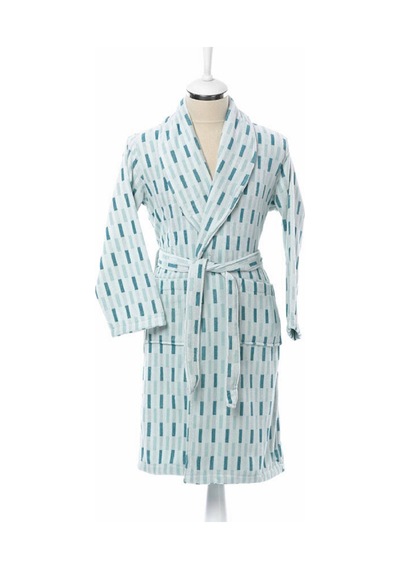 Mirza Kadife Şal Yaka Unisex Bornoz + Baş Havlusu Set Mint