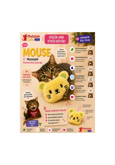 Mouse Peluş Kedi Oyuncağı Doğal Matatabi Li,dayanıklı,kediler İçin Eğlenceli Oyuncak
