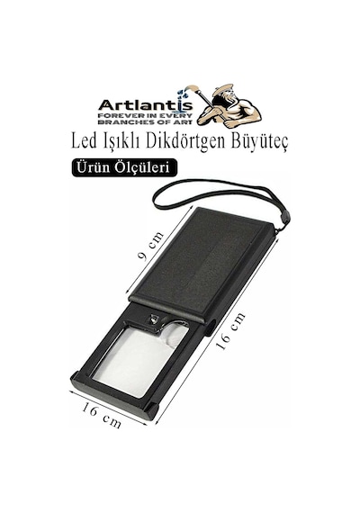 Led Işıklı Dikdörtgen Çekmeceli Büyüteç 1 Adet 3x 6x Büyütme Optik Lens El Tipi Mercek Çep Büyüteci Okul Ofis Büro