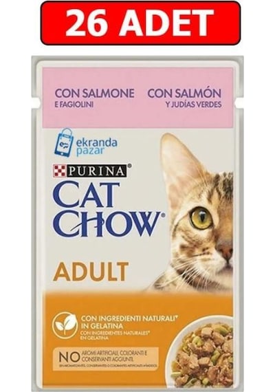 Purina Cat Chow Somonlu Yetişkin Kedi Konserve Maması 85 Gr 26 Adet