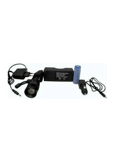 Watton Wt-012 Zoomlu Oto Şarjlı Fener Siyah