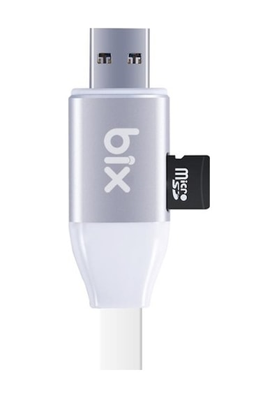 Bix IData Pro Micro Sd Kart Okuyuculu Apple iPhone Uyumlu Şarj Kablosu (514862085)