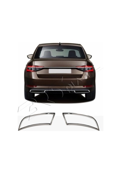 Skoda Superb Uyumlu 2015-2023 Krom Difizör 2 Parça Paslanmaz Çelik