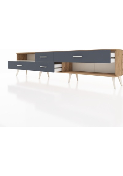 Arges Tv Ünitesi Tek Raflı 4 Çekmeceli 220x30x51 Çam-aytaşı/antrasit Aytası/antrasıt - Atlas Çam Arges Tv Ünitesi Tek Raflı 4 Çekmeceli 220x30x51 Çam-aytaşı/antrasit Aytası/antrasıt - Atlas Çam