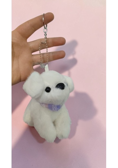 Peluş Köpek Çanta Süsü Aksesuar Anahtarlık Boyut:16cm Büyük Boy