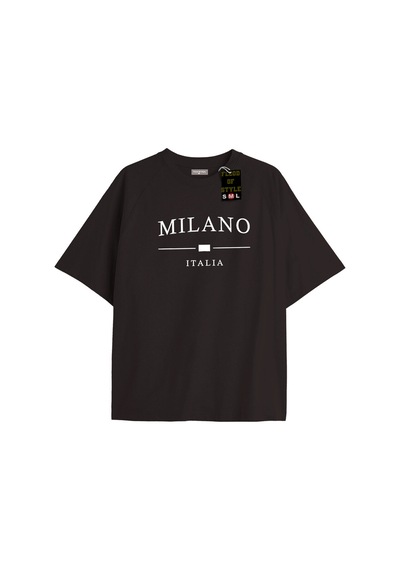 Flood Of Style Siyah Oversize T-shirt Milono Özel Tasarım