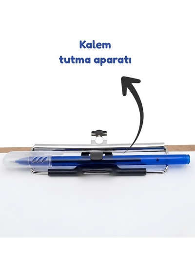 Temel A5 Ahşap Sekreterlik Metal Klipsli Kalem Tutma Aparatlı