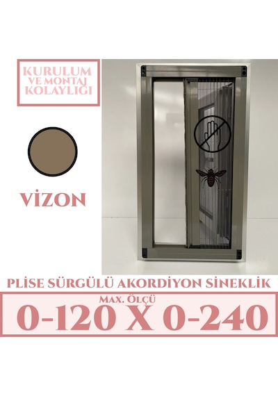 Plise Akordiyon Sineklik En:0-120 X Boy:0-240 Tüm Kapı Çeşitleri