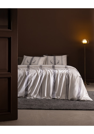 Madame Coco Leonore King Size %100 Pamuk Ranforce Baskılı Çarşaflı Nevresim Takımı - Gri 8684427302958 Çok Renkli