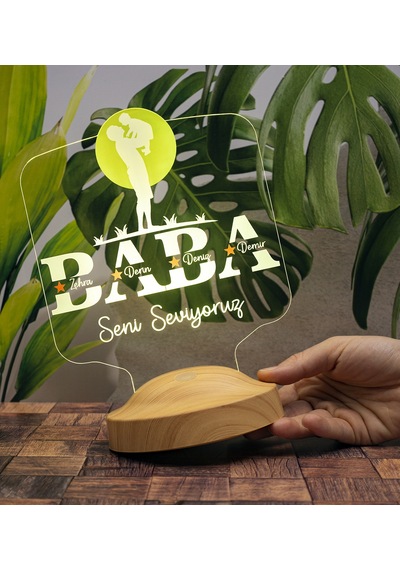 Babalar Günü Hediyesi, Babaya Hediye, Baba Ve Çocuk Led Lamba