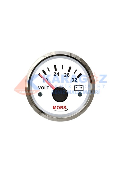 MORS VOLTMETRE BEYAZ 55MM 24V