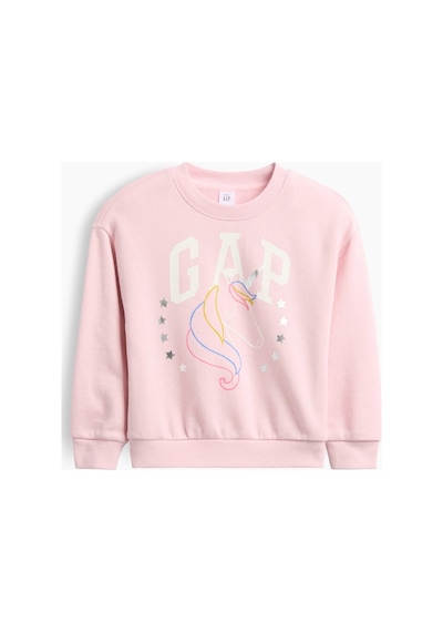 Gap V-frch Fam Logo Crew Fa26 Çocuk Pembe Sweatshırt 907212001