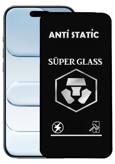 Apple Uyumlu   iPhone 17 Anti Static Toz Tutmayan Çerçeveli Temperli Ekran Koruyucu Cam
