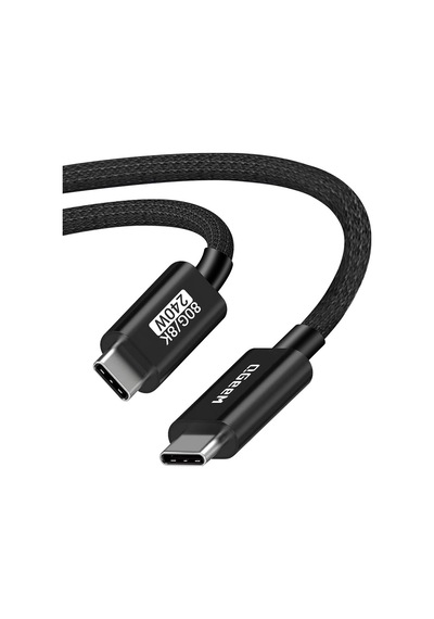 Qgeem Qg05 Type-c To Type-c Usb5 Pd Data Kablosu Ve Çevirici 240w 80gbps 8k 60hz 1.2 Metre Siyah