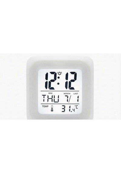 Saat Dijital Led Işıklı Alarm Termometre Küp Saat Zaman Modern Yenilikçi Çok Renkli