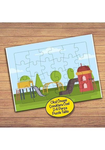 Eğlenceli Oyun Parkı Çocuklara Özel Puzzle Yapboz Tablo-196pz