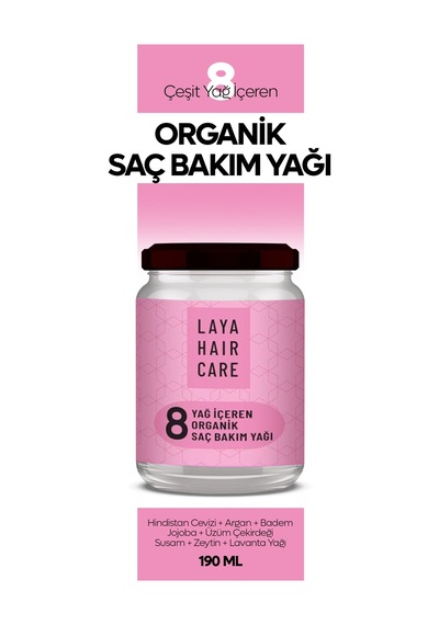 Laya Hair Care 8 Yağ İçeren Organik Saç Bakım Yağı 190 ML