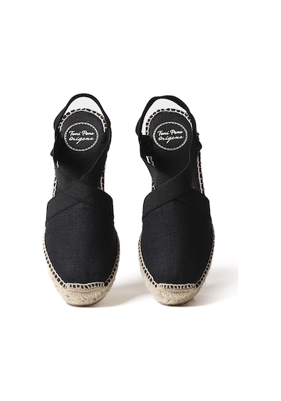 Sandalet Kadın Ter Toni Pons Elastic Linen Black Negre Siyah