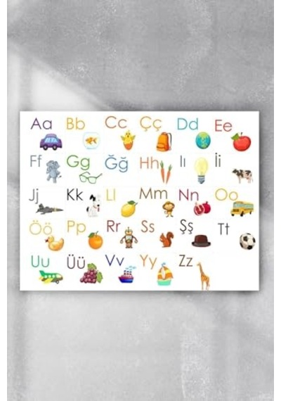 Pster8920 Türkçe Alfabe Eğitim Posteri 50x70cm