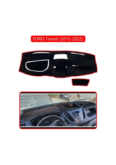 Ford Transit 2015-2022 Torpido Koruma Halısı Kırmızı Kenar