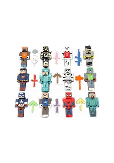 Tıfıl Toys Minecraft 12 Karakter 10 Aksesuar 22 Parça Çocuk Figür Oyun Seti