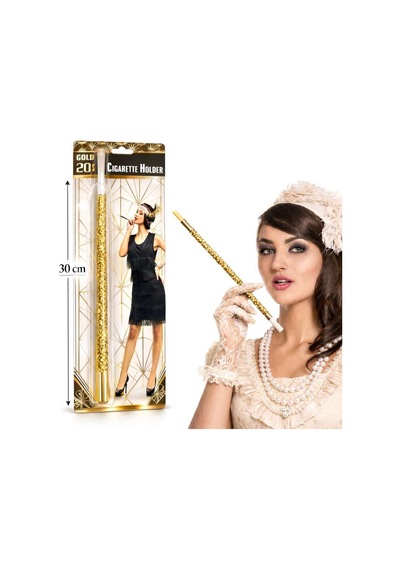 30 Cm Altın Payetli Sigara Tutacağı 1920 Ler Gatsby Parti Aksesuarı