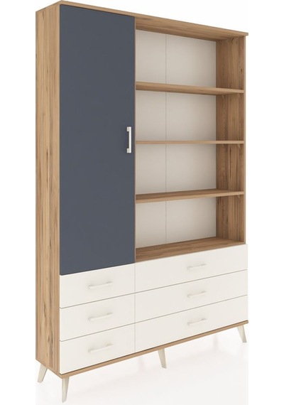Arges Dolap 8 Raflı 6 Çekmeceli Tek Kapaklı 132x30x195 Çam-antrasit/aytaşı Antrasıt/aytası Arges Dolap 8 Raflı 6 Çekmeceli Tek Kapaklı 132x30x195 Çam-antrasit/aytaşı Antrasıt/aytası