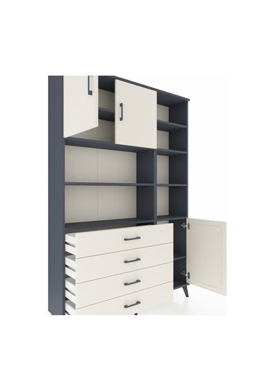 Arges Dolap 9 Raflı 4 Çekmeceli 3 Kapaklı 132x30x195 Antrasit-aytaşı/aytaşı Aytası/aytası Arges Dolap 9 Raflı 4 Çekmeceli 3 Kapaklı 132x30x195 Antrasit-aytaşı/aytaşı Aytası/aytası