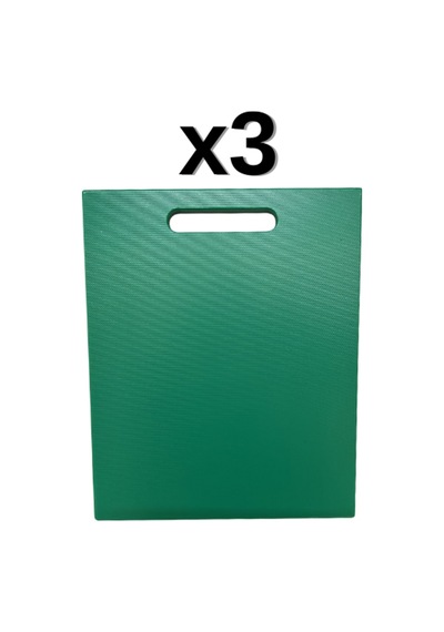 3'lü Türkay 32.5x26.5x1 Cm Saplı Polietilen Kesme Tahtası Kesim Levhası Yeşil 1138