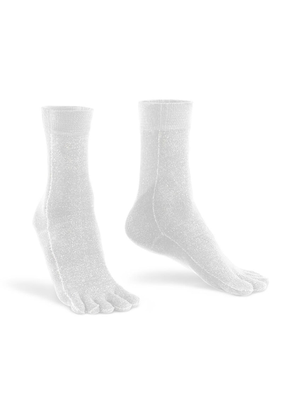 Bonny Silver  Önleyici Parmaklı Soket Gümüş Çorap 3'lü Paket Beyaz