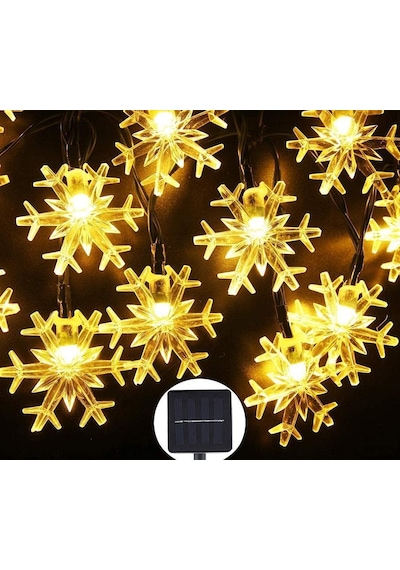 Solar 30led Ampül 4mt 8 Mod Güneş Enerjili Dış Bahçe Aydınlatma Dekorasyon Kartanesi Sıcak Beyaz Diğer