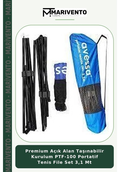 Premium Açık Alan Taşınabilir Kurulum Ptf-100 Portatif Tenis File Set 3,1 Mt