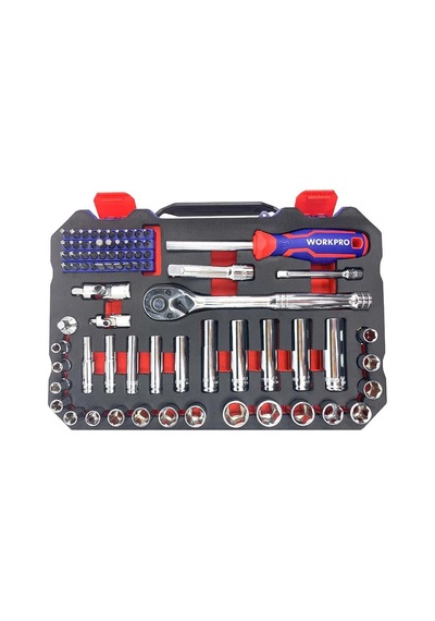 Workpro Wp202524 1/4 3/8 Metrik 75 Parça Cr-v Profesyonel Lokma Takımı Fr Wp202524