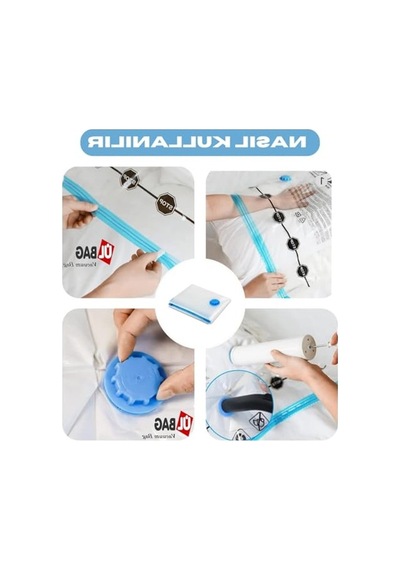 2As 3 Adet Orta Boy 60 Cm X 80 Cm Vakumlu Poşet - Vakumlu Hurç - Vakumlu Torba 12 Gri