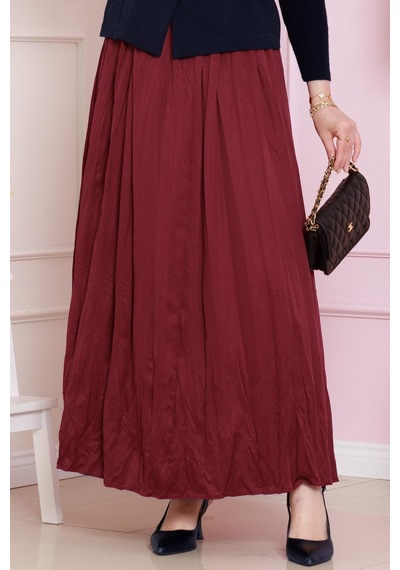 Sevitli Beli Lastikli Kraş Etek-bordo-4686 Bordo