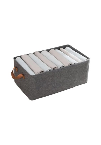 Dolap İçi Kumaş Kıyafet Düzenleyici Kutu 47x28x19.5 Cm - Katlanabilir Gardırop Raf İçi Düz Giysi Düzenleme Diğer