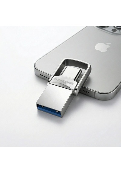 2'si 1 Arada Usb 3.2 Type-c Ve Usb 64gb Metal Flash Disk Renkli