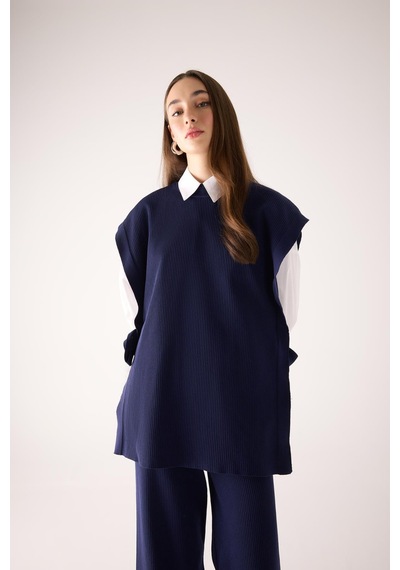 Defacto Regular Fit Süveter Y1323AZ23AUNV134 Lacivert