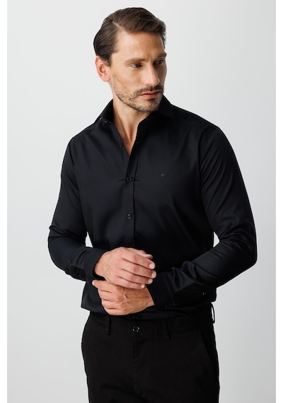 Igs Siyah Slim Fit Dar Kalıp Klasik Yaka Düz Uzun Kollu Cepsiz %100 Pamuk Gömlek-20003 Siyah Igs Siyah Slim Fit Dar Kalıp Klasik Yaka Düz Uzun Kollu Cepsiz %100 Pamuk Gömlek-20003 Siyah