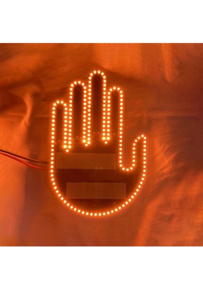 Gesture Uzaktan Kumandalı El Orta Parmak Led Araba Içi Led 3 Farklı Mod 1 Ad