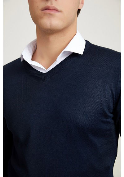 D's Damat Ds Damat Regular Fit Lacivert Düz Örgü Kazak 1hf060632003m Lacivert