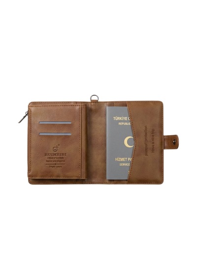 Watchofroyal Boardingpass Coffee Deri Cüzdan Ve Pasaportluk Kahve