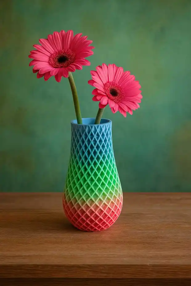 Dekoratif Vazo, 150 Mm, 3d Baskı Çok Renkli