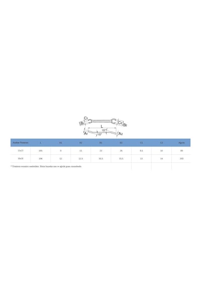 Unior 183 Açılı Açık Ağız Kombine Anahtar 11x13
