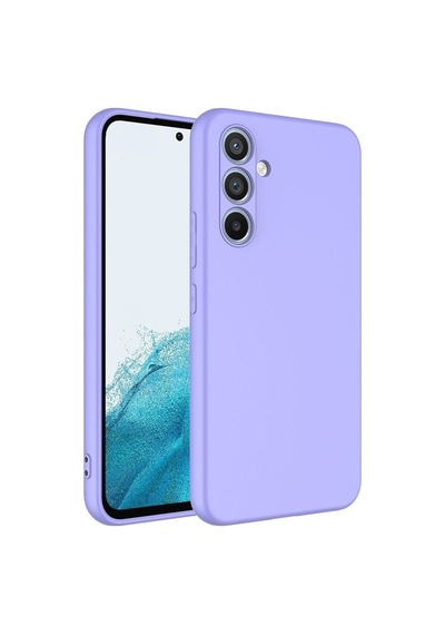 Samsung Galaxy Uyumlu A24 Kılıf Lansman Içi Kadife Silikon + Ekran Koruyucu Nano lila